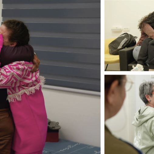 Doron Steinbrecher, Romi Gonen and Emily Damari are united with their mothers after 471 days in captivity (Images: IDF)